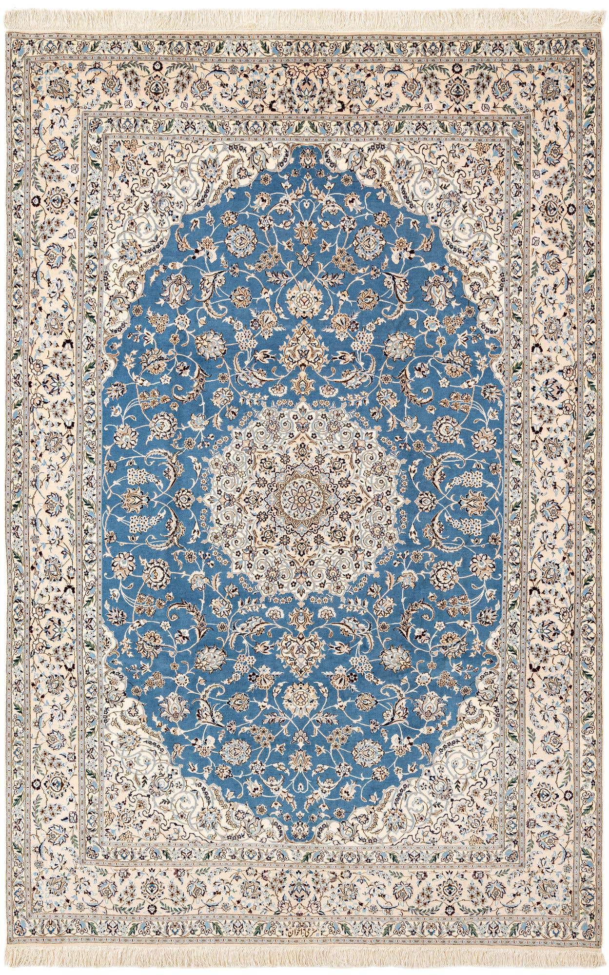 6' 8 x 10' 2 Hand Knotted Nain Rug