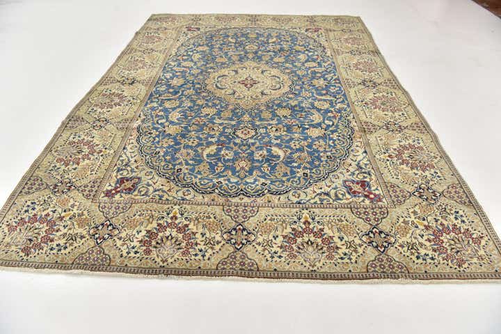 8' x 11' 3 Hand Knotted Nain Persian Rug
