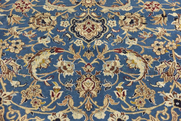 Detail image of 8' x 11' 3 Hand Knotted Nain Persian Rug