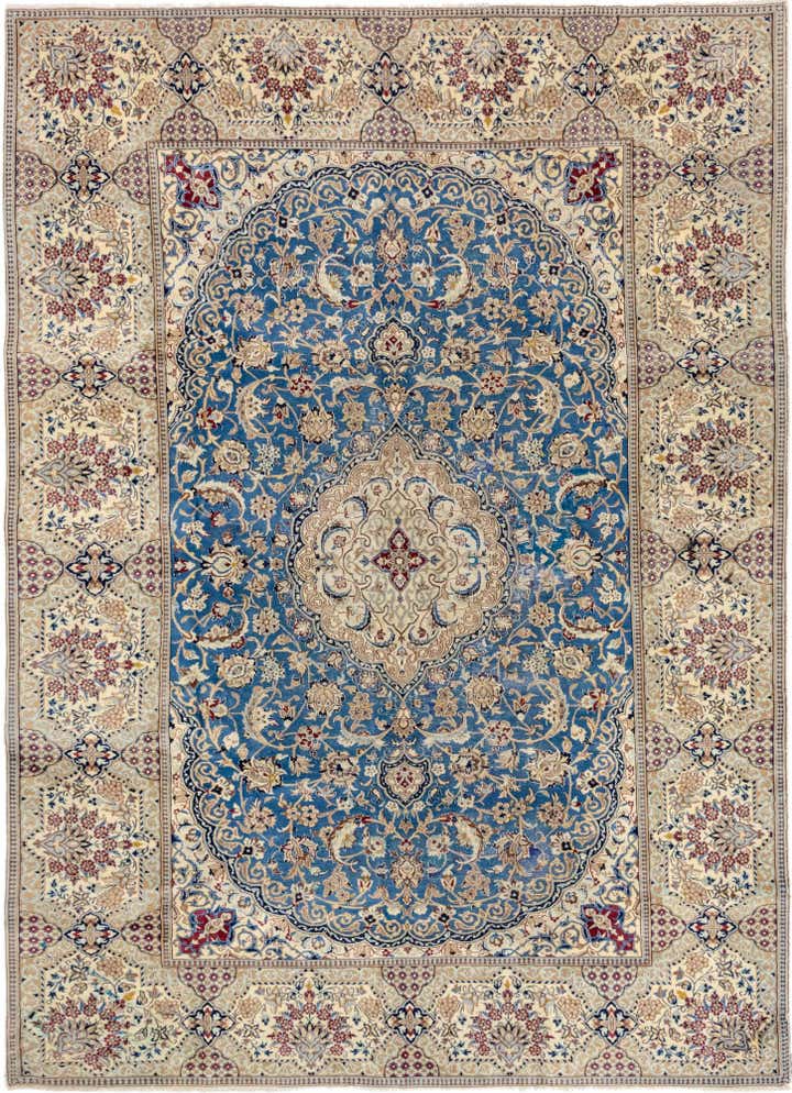 8' x 11' 3 Hand Knotted Nain Persian Rug