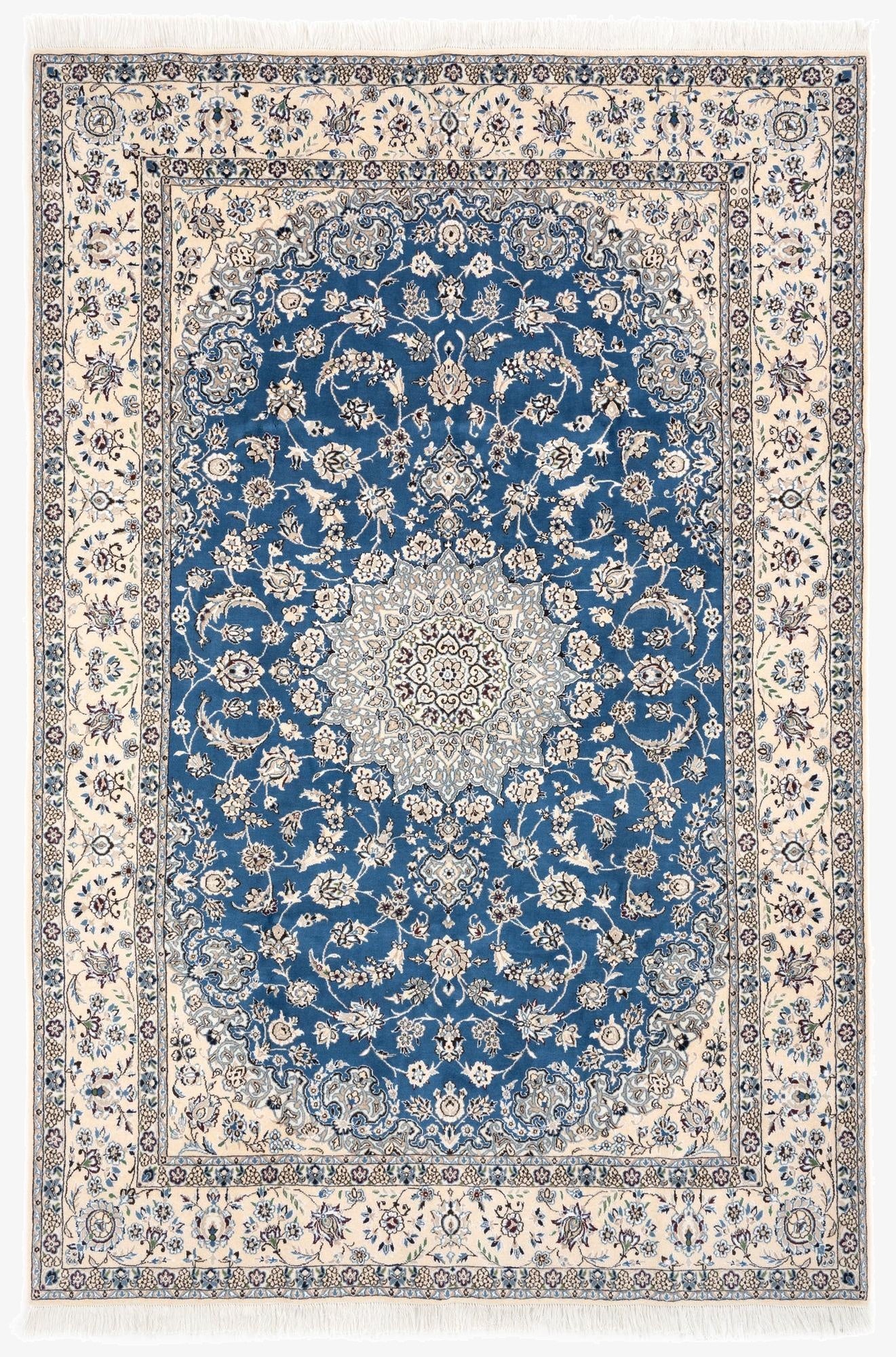 6' 7 x 9' 9  Hand Knotted Nain Persian Rug