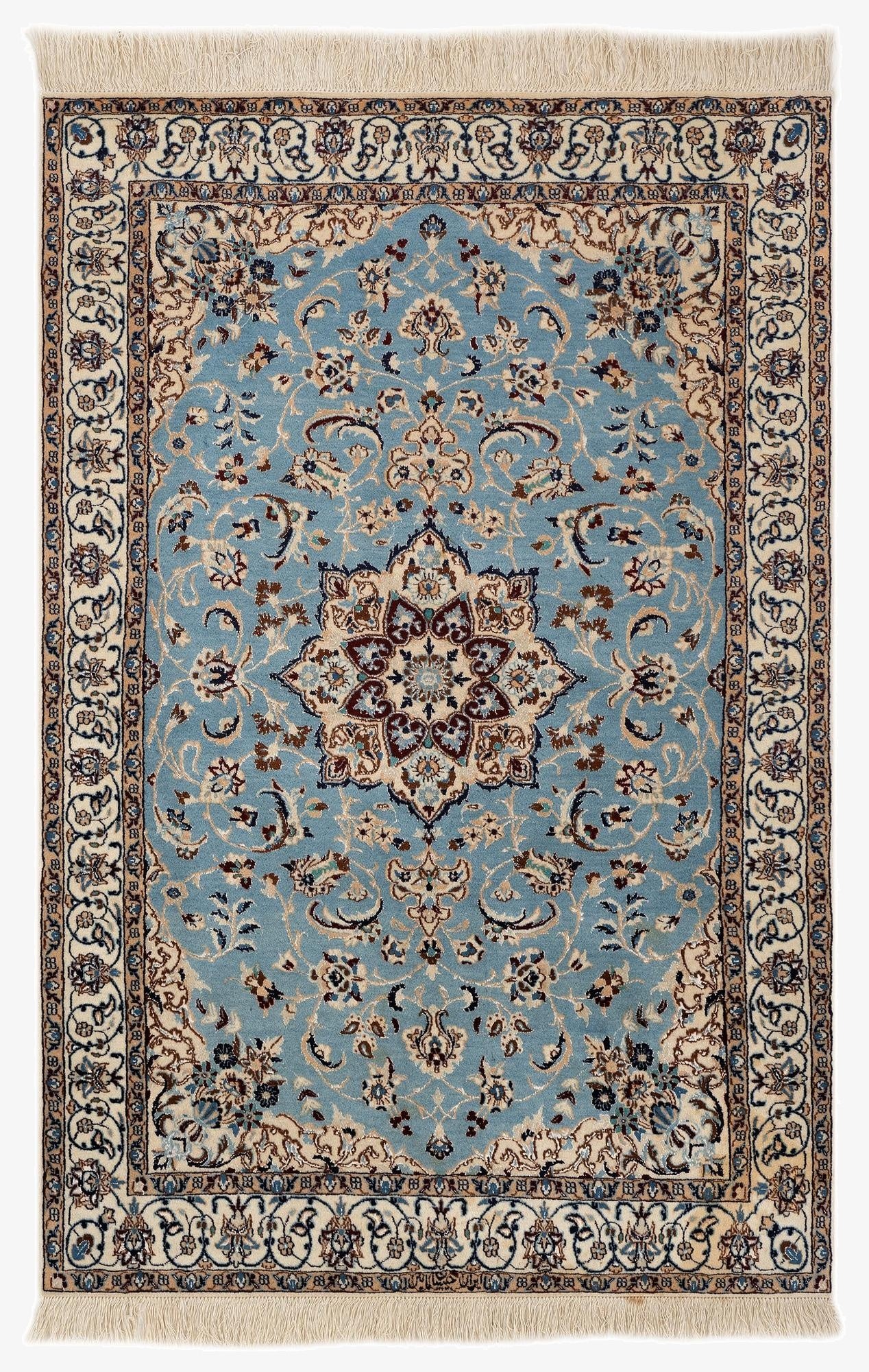 3' 3 x 5'  Hand Knotted Nain Persian Rug
