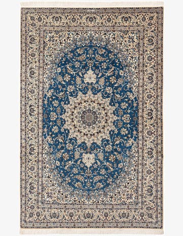 6' 11 x 10' 6 Hand Knotted Nain Rug