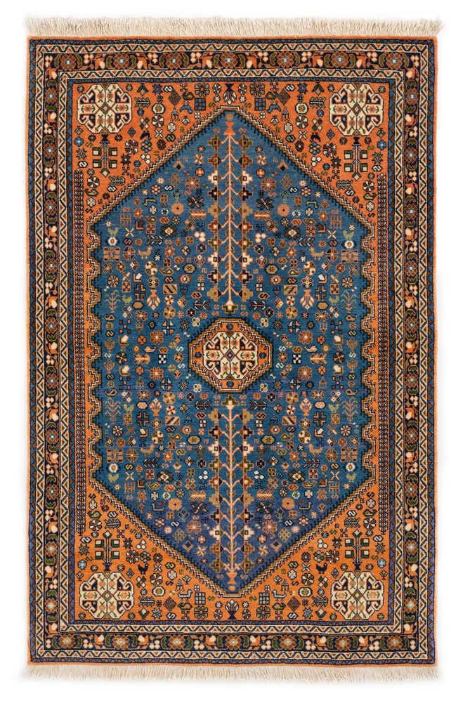 3' 7 x 5' 1 Hand Knotted Nasrabad Persian Wool Rug