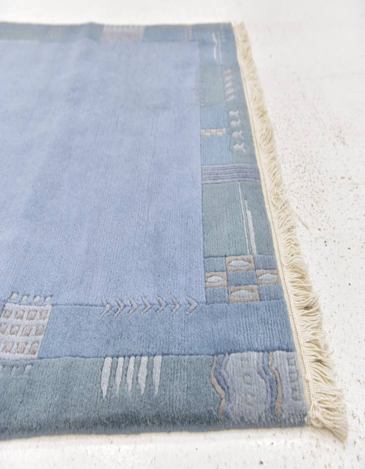 Detail image of 4' x 5' 10 Hand Knotted Nepal Wool Rug