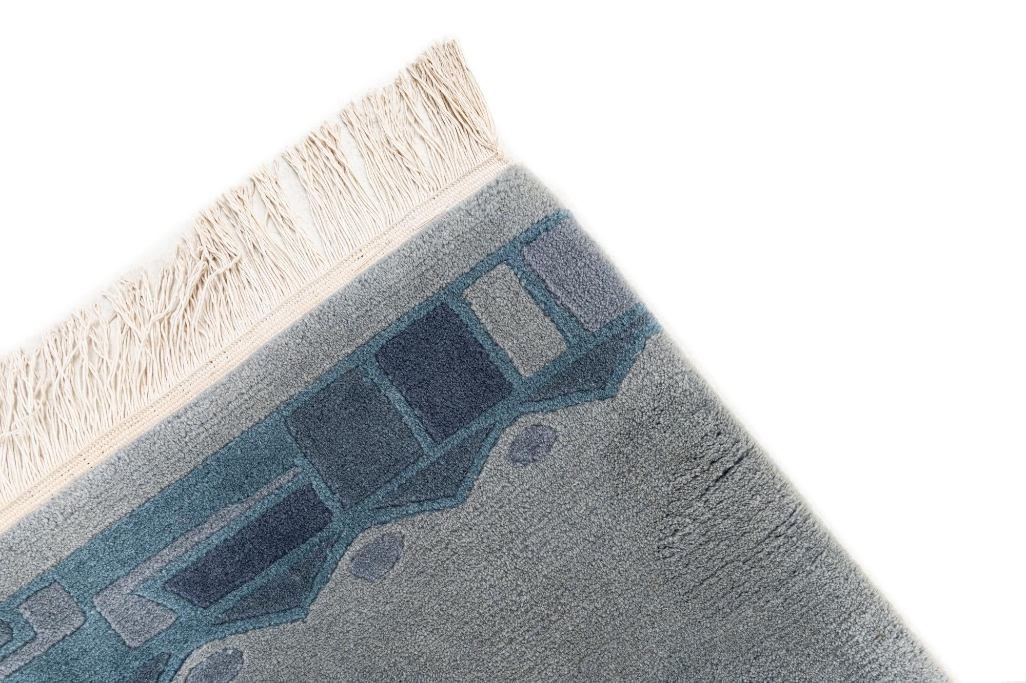 7' 7 x 8' 11 Hand Knotted Nepal Wool Rug