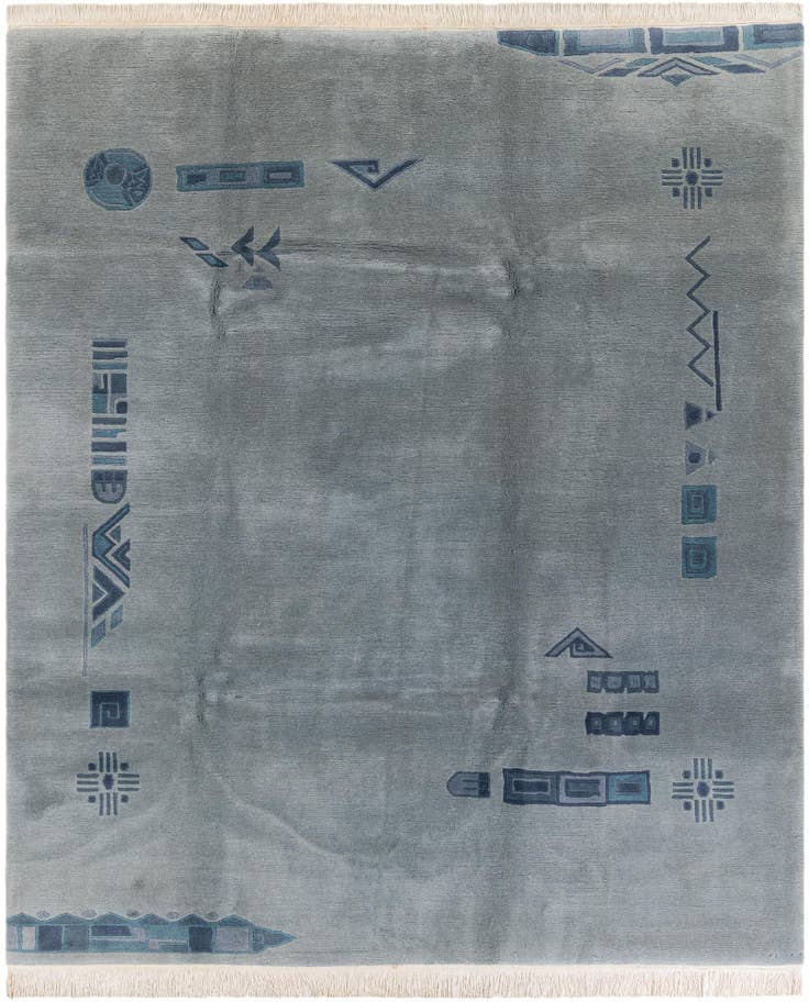 Detail image of 7' 7 x 8' 11 Hand Knotted Nepal Wool Rug