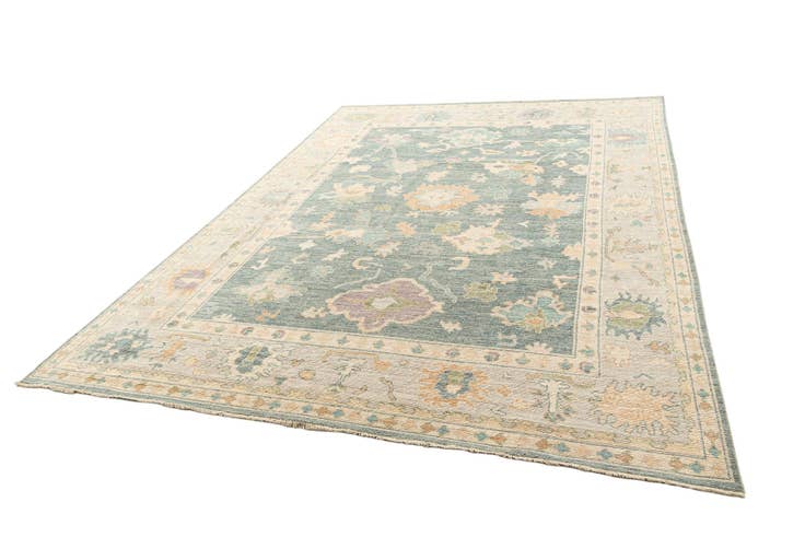Detail image of 8' 7 x 11' 11 Hand Knotted Oushak Rug