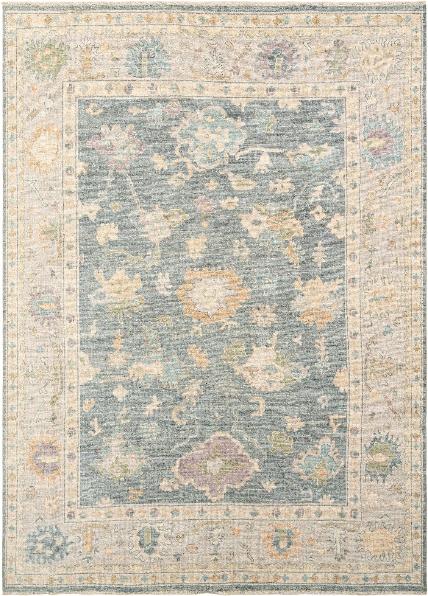 8' 7 x 11' 11 Hand Knotted Oushak Rug