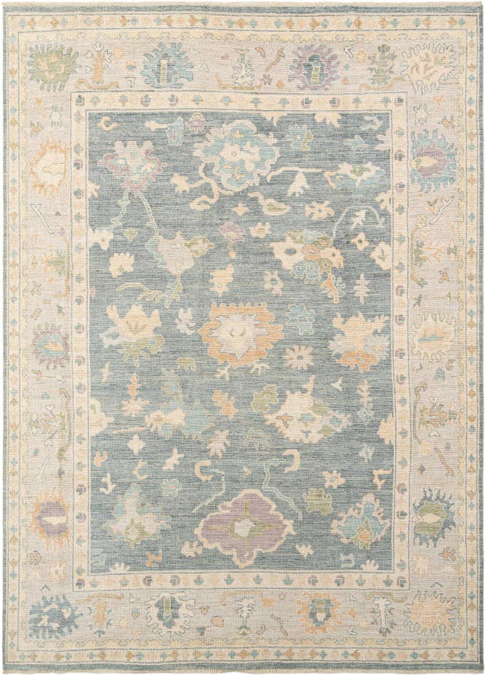 Detail image of 8' 7 x 11' 11 Hand Knotted Oushak Rug