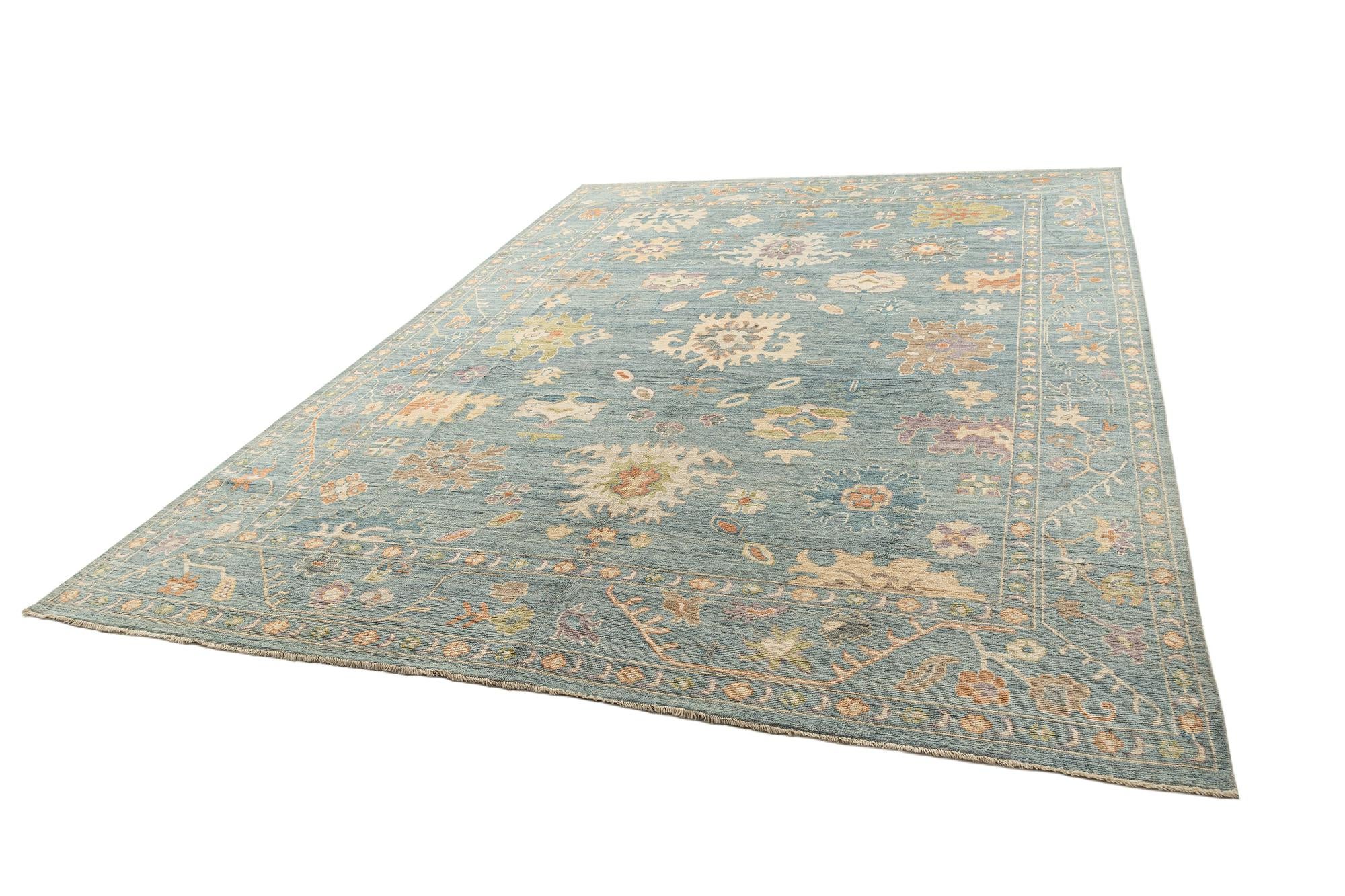 9' 11 x 13' 4 Hand Knotted Oushak Rug