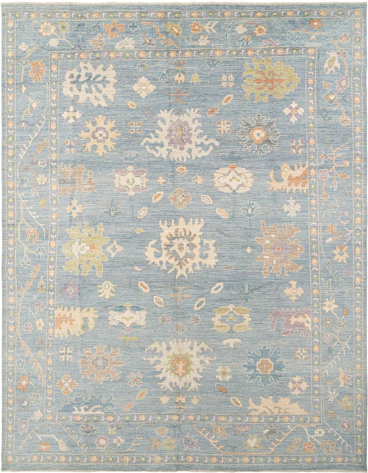 Detail image of 9' 11 x 13' 4 Hand Knotted Oushak Rug