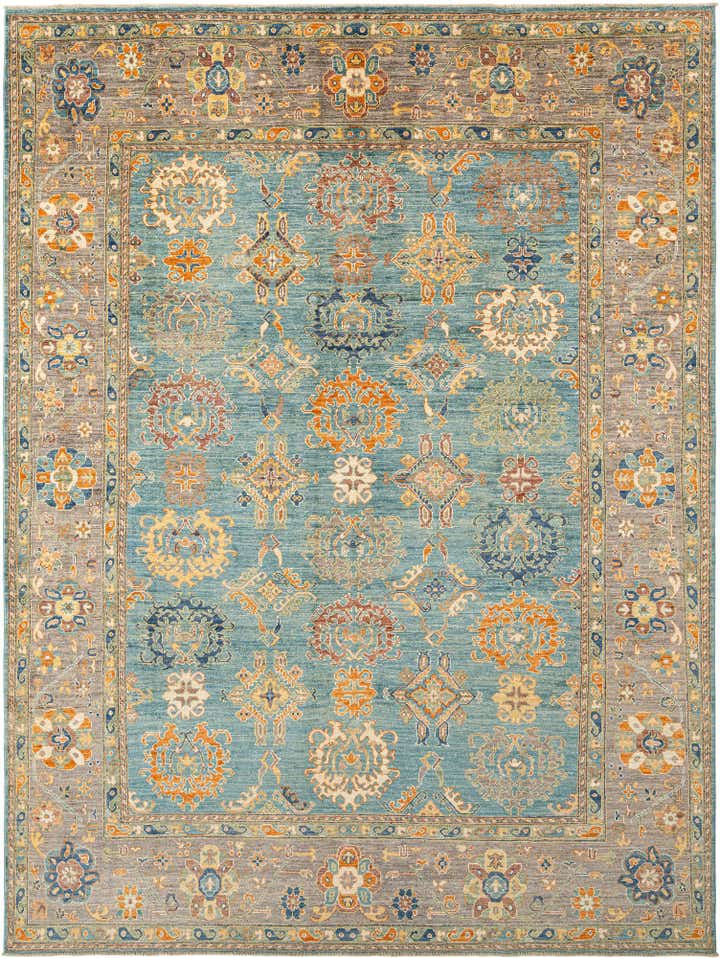 8' 11 x 12' 1 Hand Knotted Oushak Rug