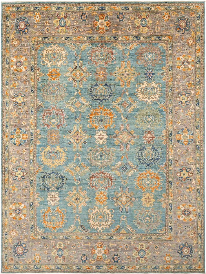 Detail image of 8' 11 x 12' 1 Hand Knotted Oushak Rug