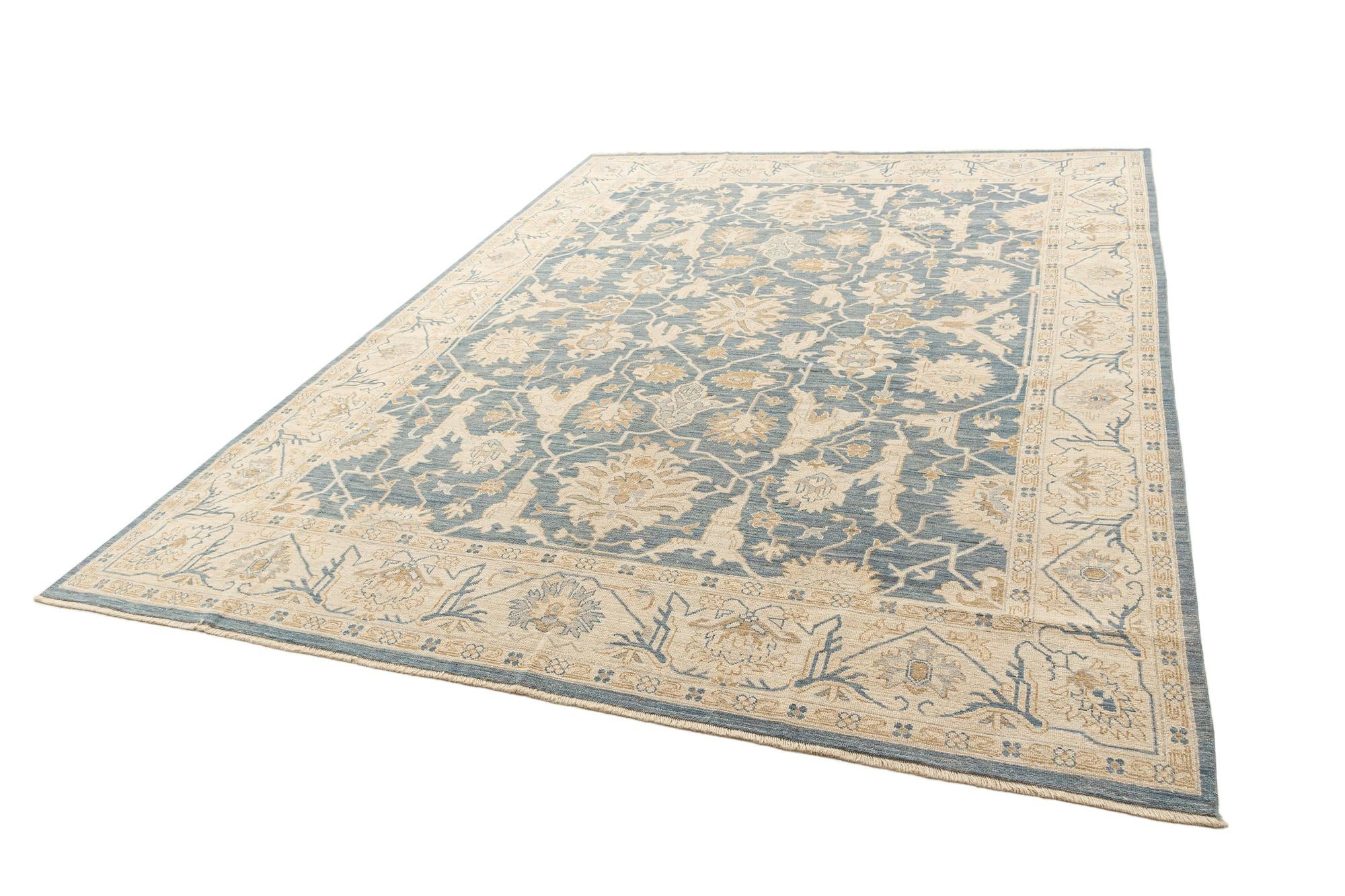 9' 2 x 12' 2 Hand Knotted Oushak Rug
