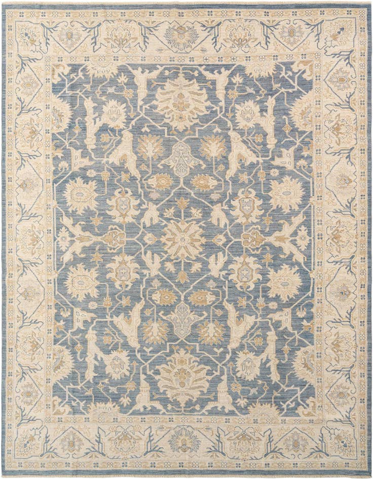 Detail image of 9' 2 x 12' 2 Hand Knotted Oushak Rug