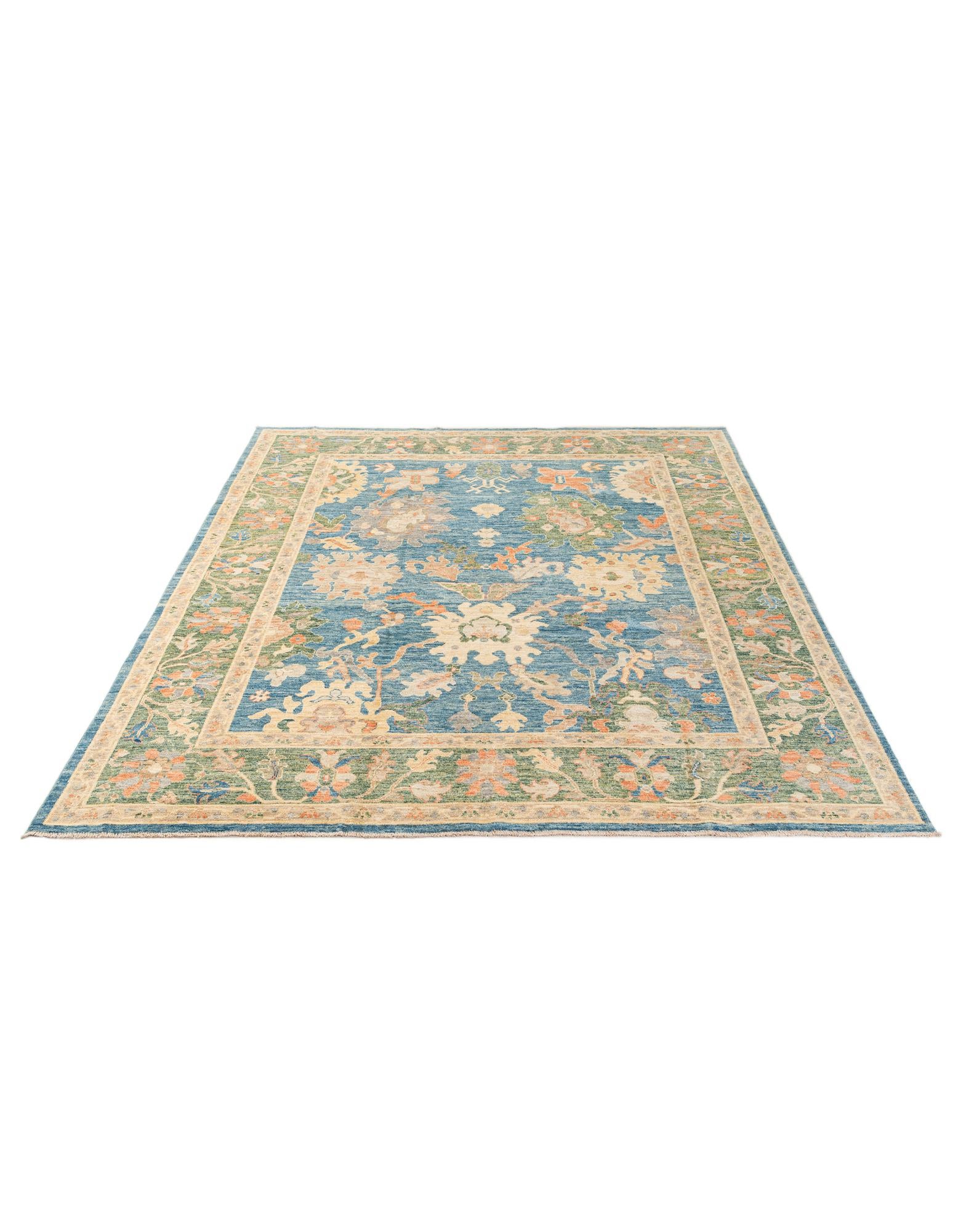 8' x 10' 2 Hand Knotted Oushak Wool Rug