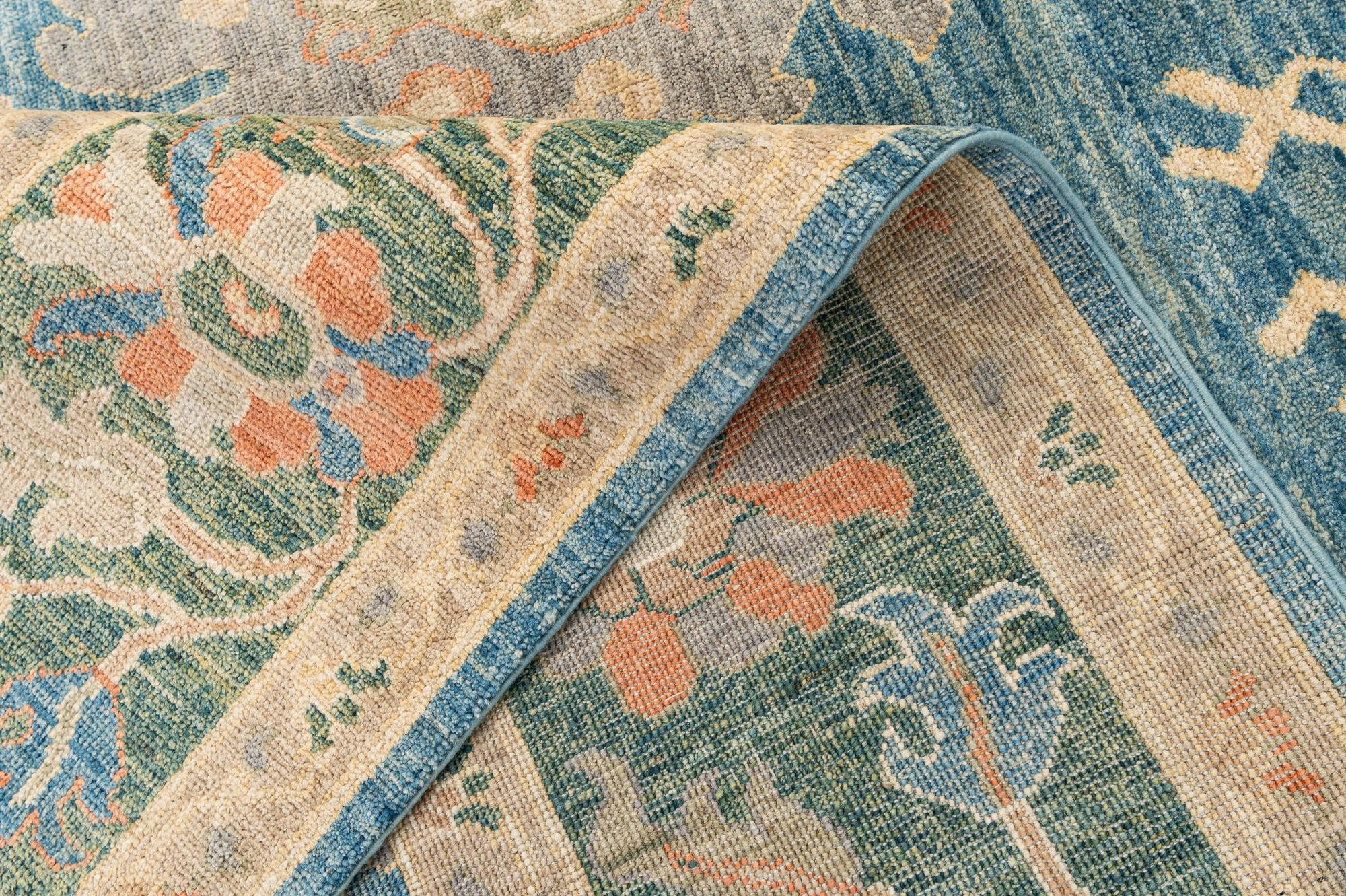 8' x 10' 2 Hand Knotted Oushak Wool Rug