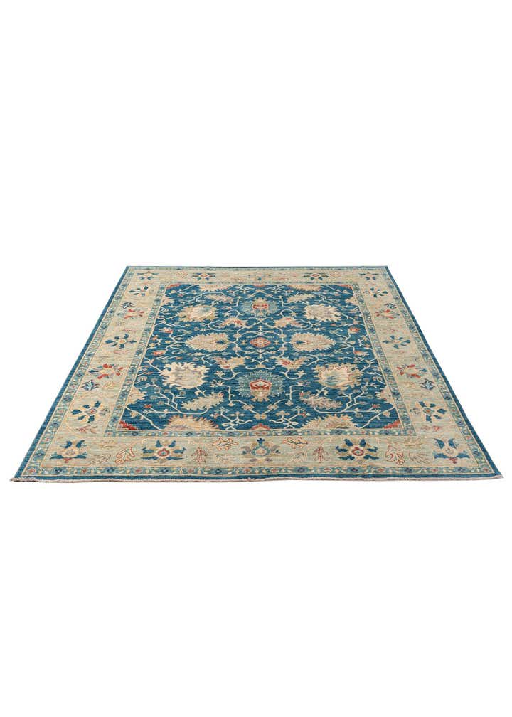 8' 1 x 9' 9 Hand Knotted Oushak Wool Rug