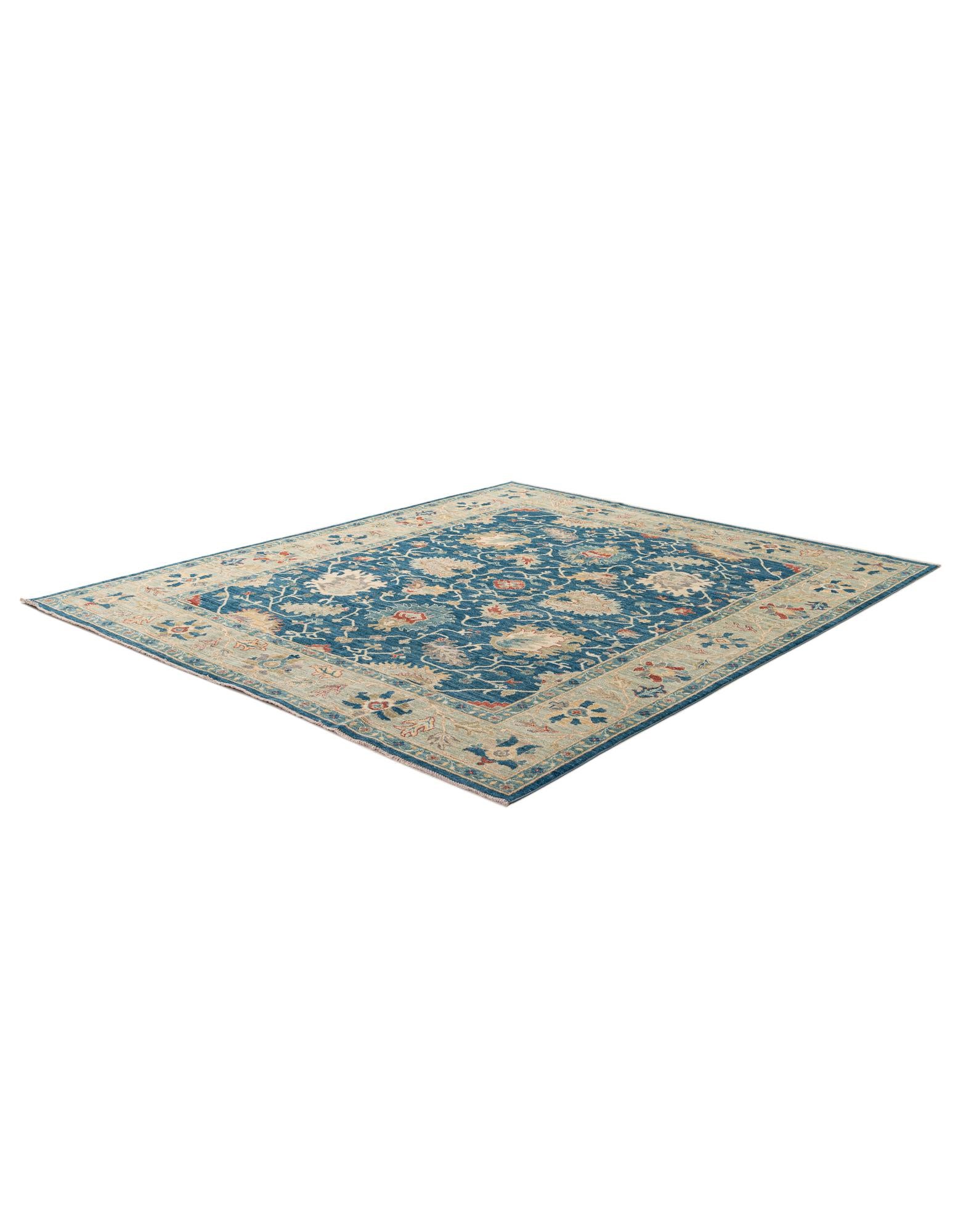 8' 1 x 9' 9 Hand Knotted Oushak Wool Rug
