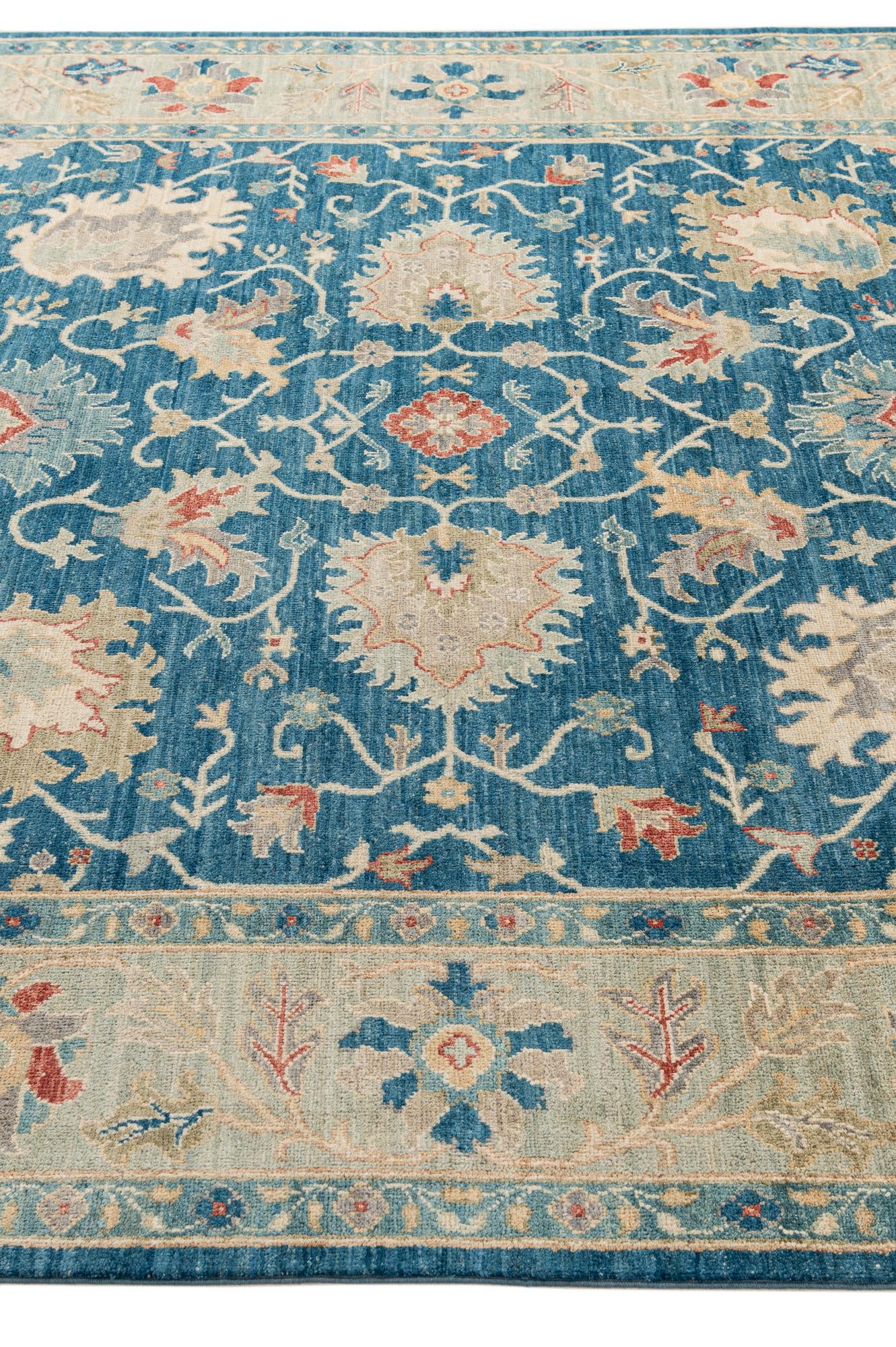 8' 1 x 9' 9 Hand Knotted Oushak Wool Rug