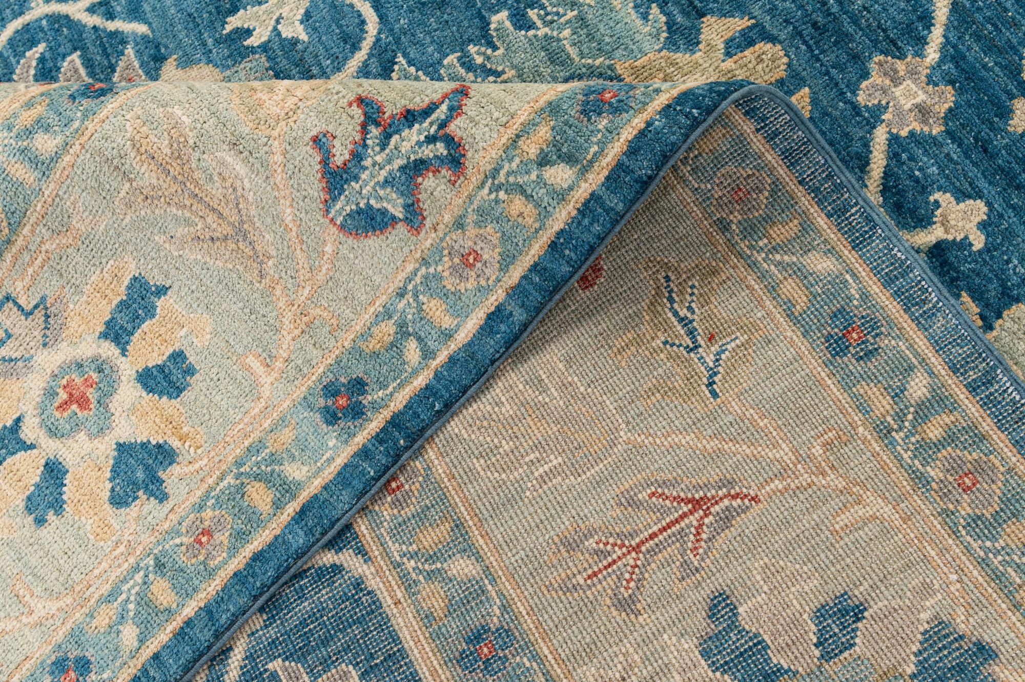 8' 1 x 9' 9 Hand Knotted Oushak Wool Rug
