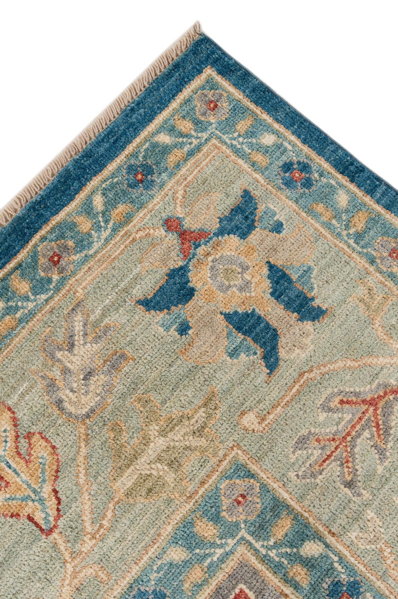 8' 1 x 9' 9 Hand Knotted Oushak Wool Rug