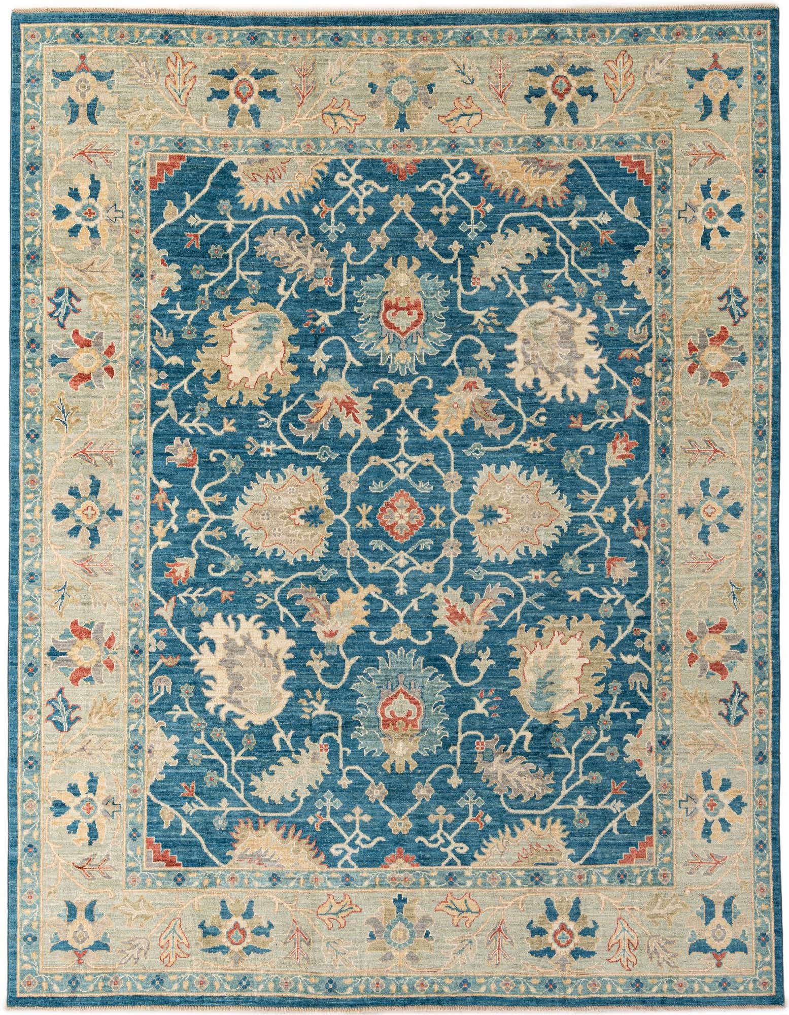 8' 1 x 9' 9 Hand Knotted Oushak Wool Rug