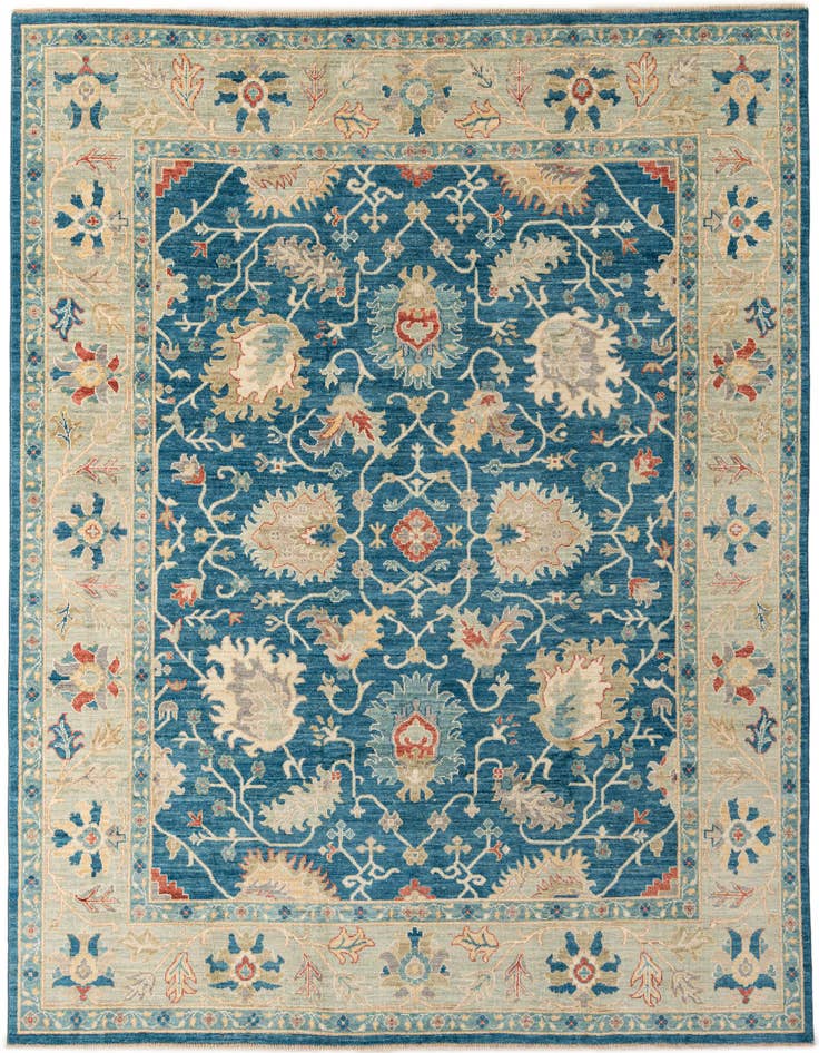 Detail image of 8' 1 x 9' 9 Hand Knotted Oushak Wool Rug