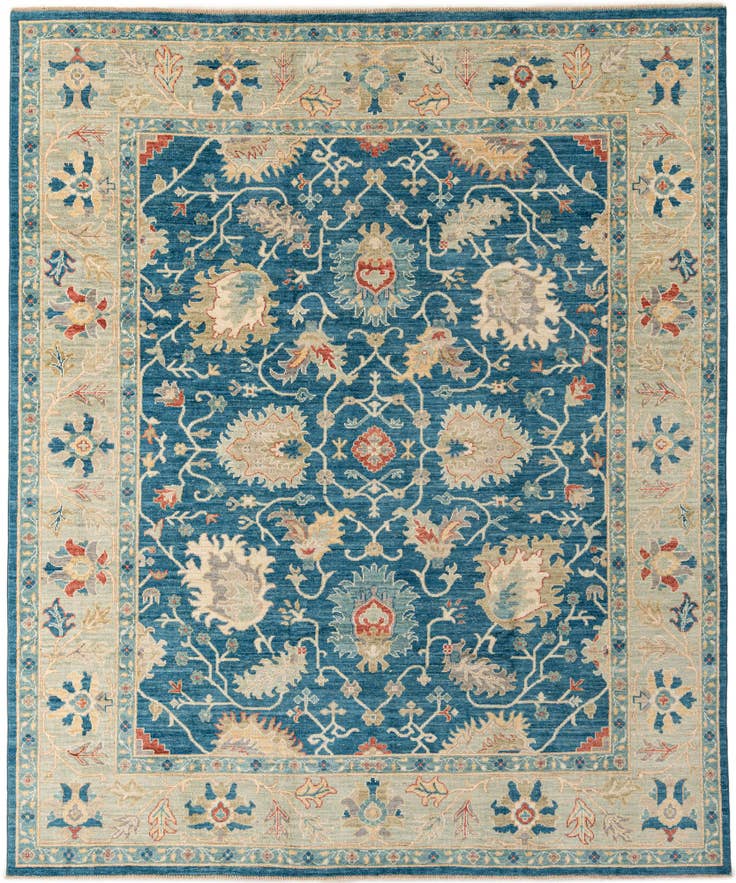 Detail image of 8' 1 x 9' 9 Hand Knotted Oushak Wool Rug