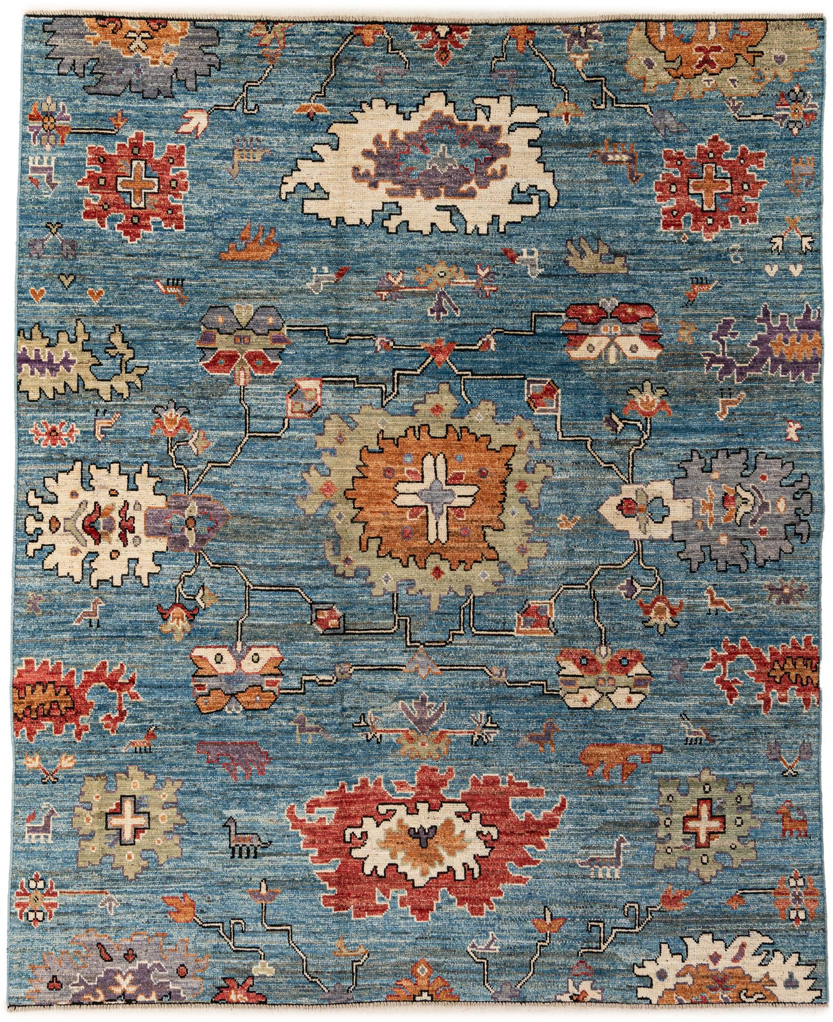 8' 3 x 10' 1 Hand Knotted Oushak Wool Rug
