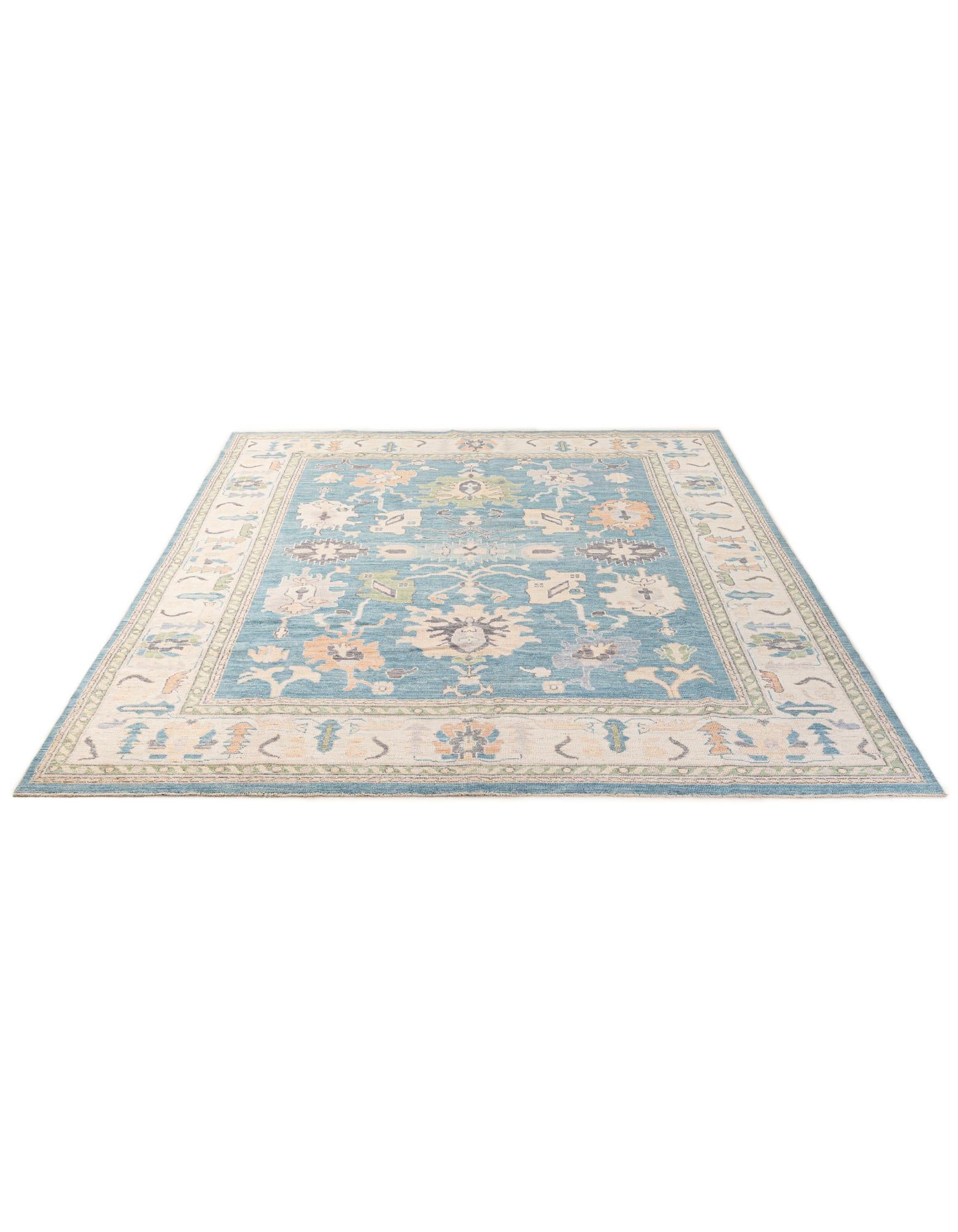 9' 4 x 11' 9 Hand Knotted Oushak Wool Rug
