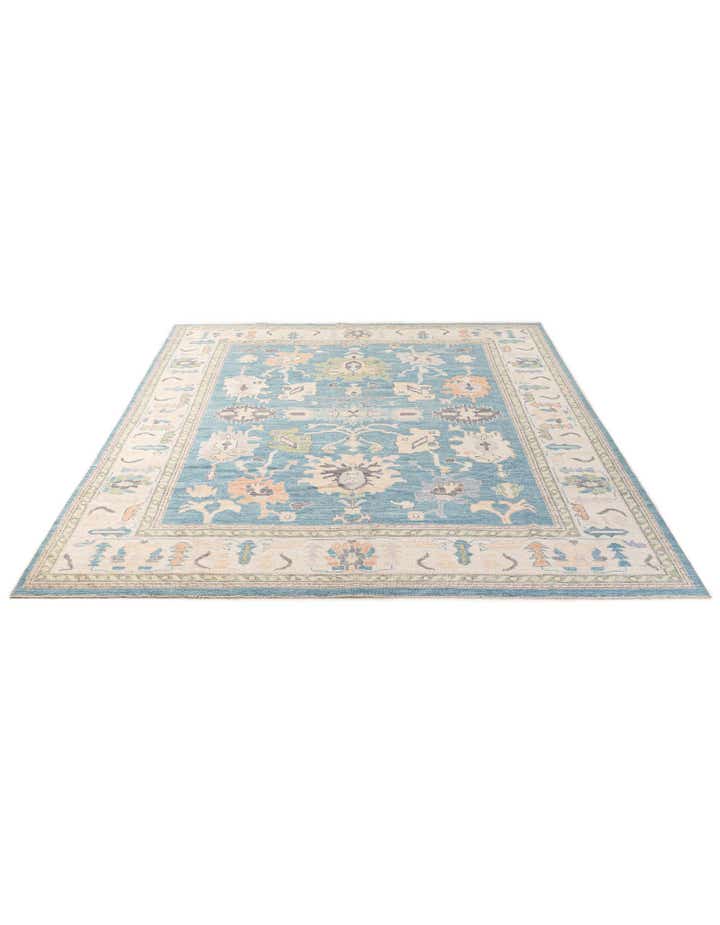 9' 4 x 11' 9 Hand Knotted Oushak Wool Rug