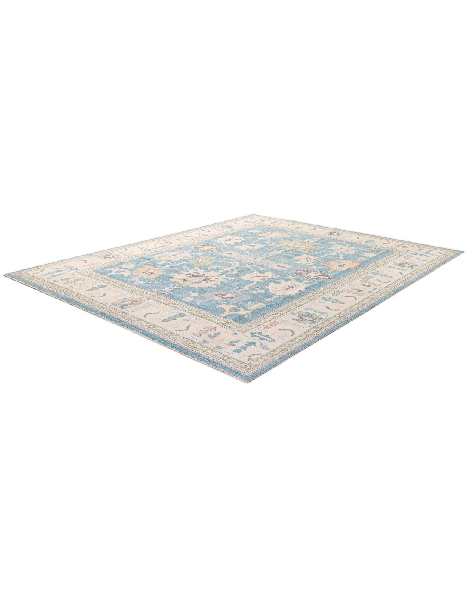 9' 4 x 11' 9 Hand Knotted Oushak Wool Rug