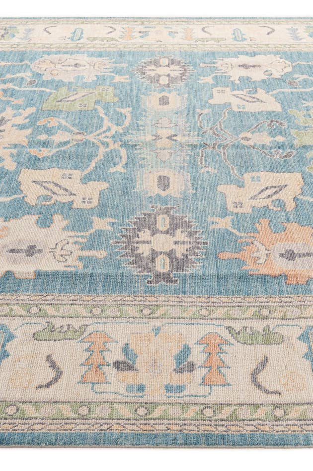 Detail image of 9' 4 x 11' 9 Hand Knotted Oushak Wool Rug