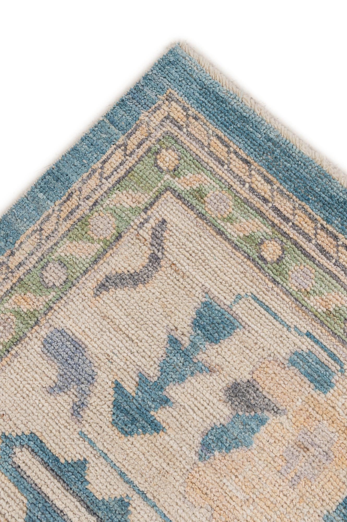 9' 4 x 11' 9 Hand Knotted Oushak Wool Rug