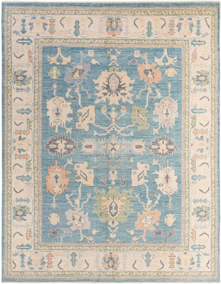 Detail image of 9' 4 x 11' 9 Hand Knotted Oushak Wool Rug