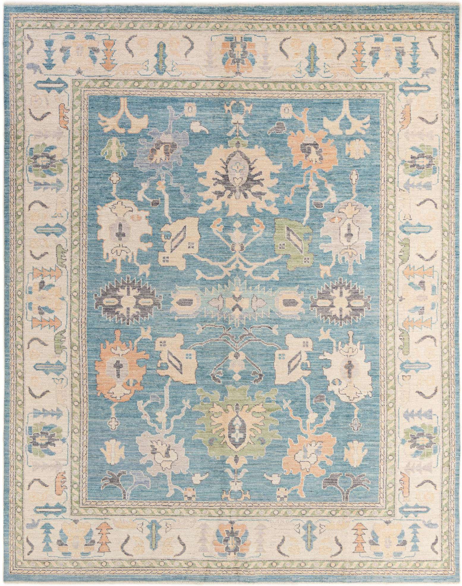 9' 4 x 11' 9 Hand Knotted Oushak Wool Rug