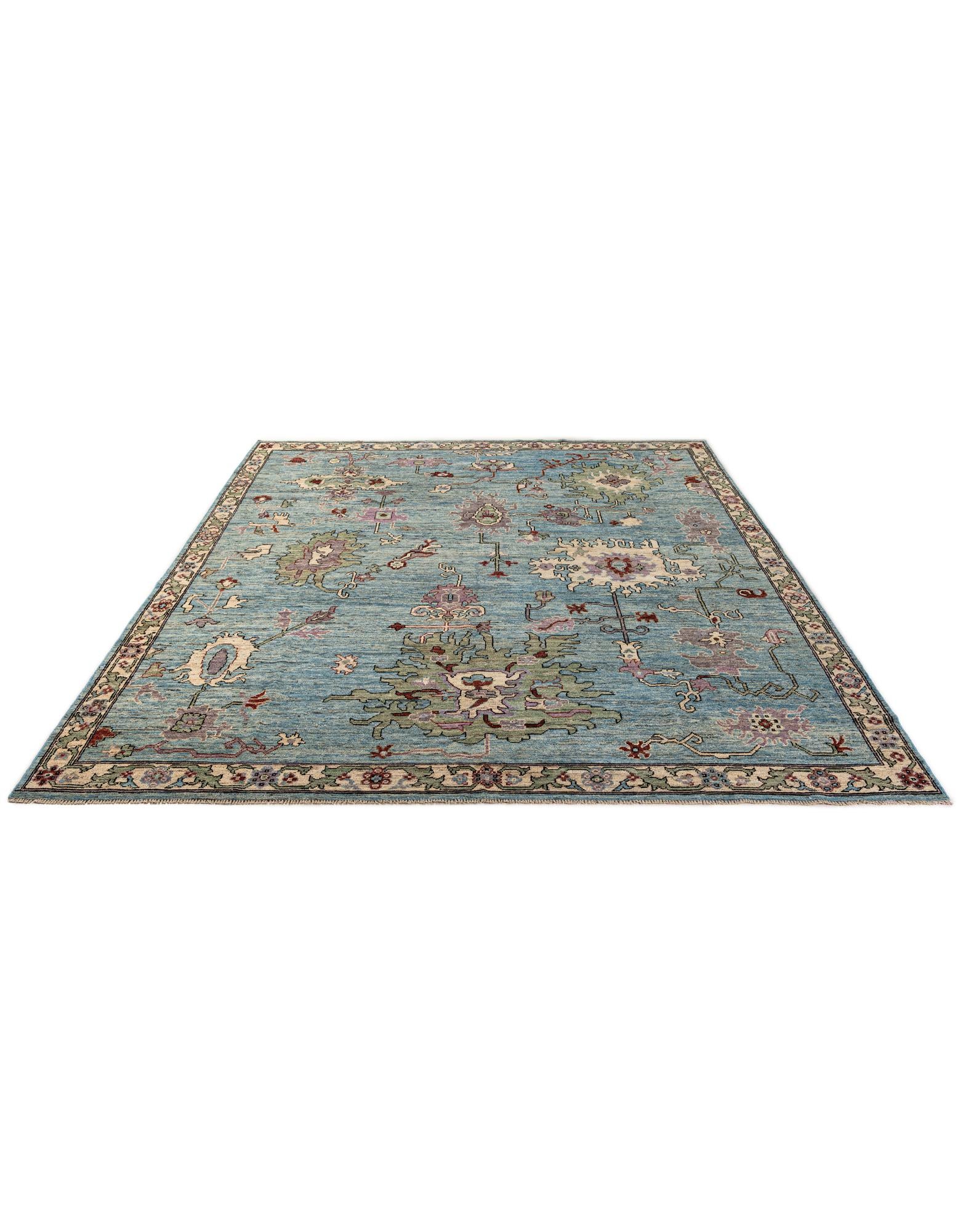 10' 3 x 13' 9 Hand Knotted Oushak Wool Rug