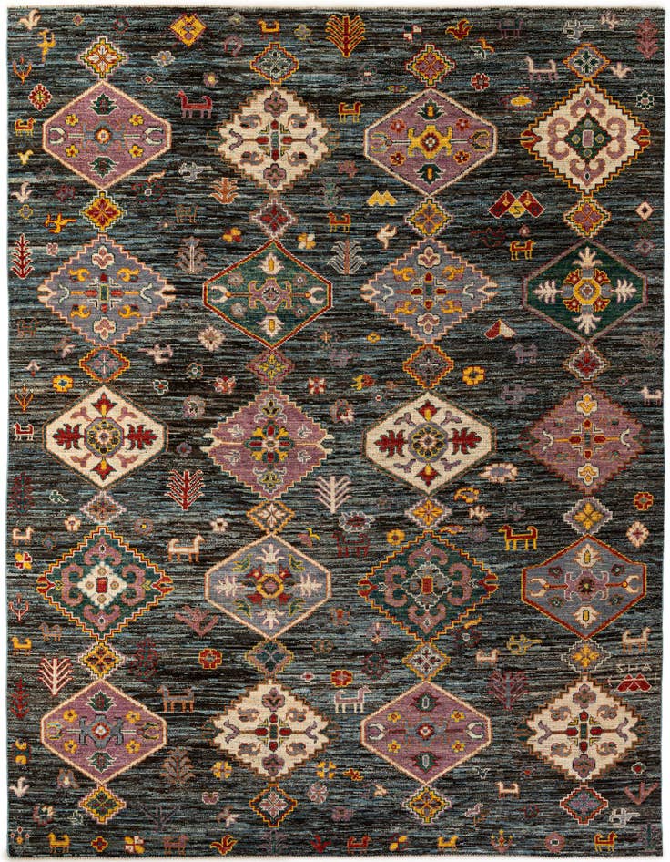Detail image of 10' 7 x 13' 11 Hand Knotted Oushak Wool Rug