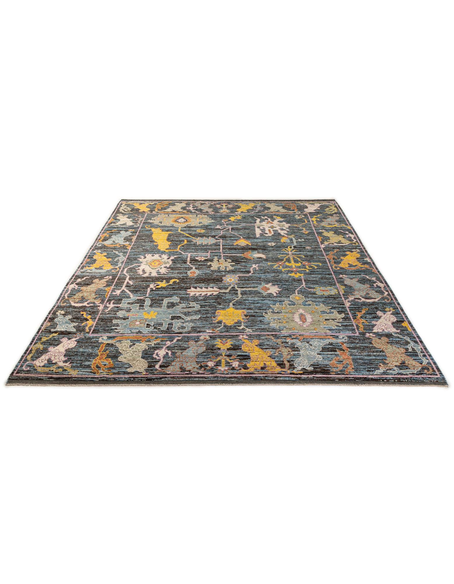 10' 7 x 14' 1 Hand Knotted Oushak Wool Rug