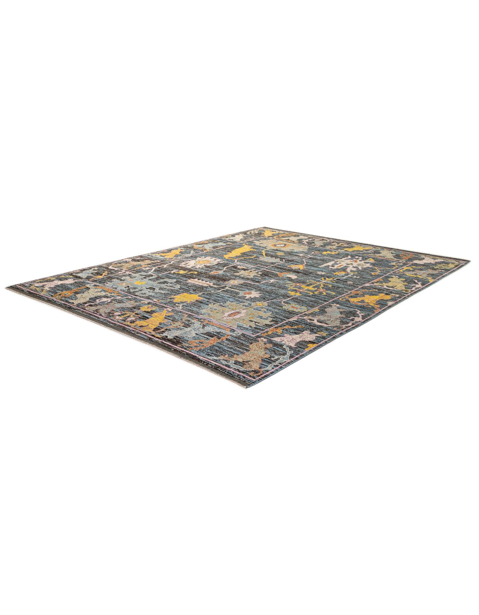 10' 7 x 14' 1 Hand Knotted Oushak Wool Rug