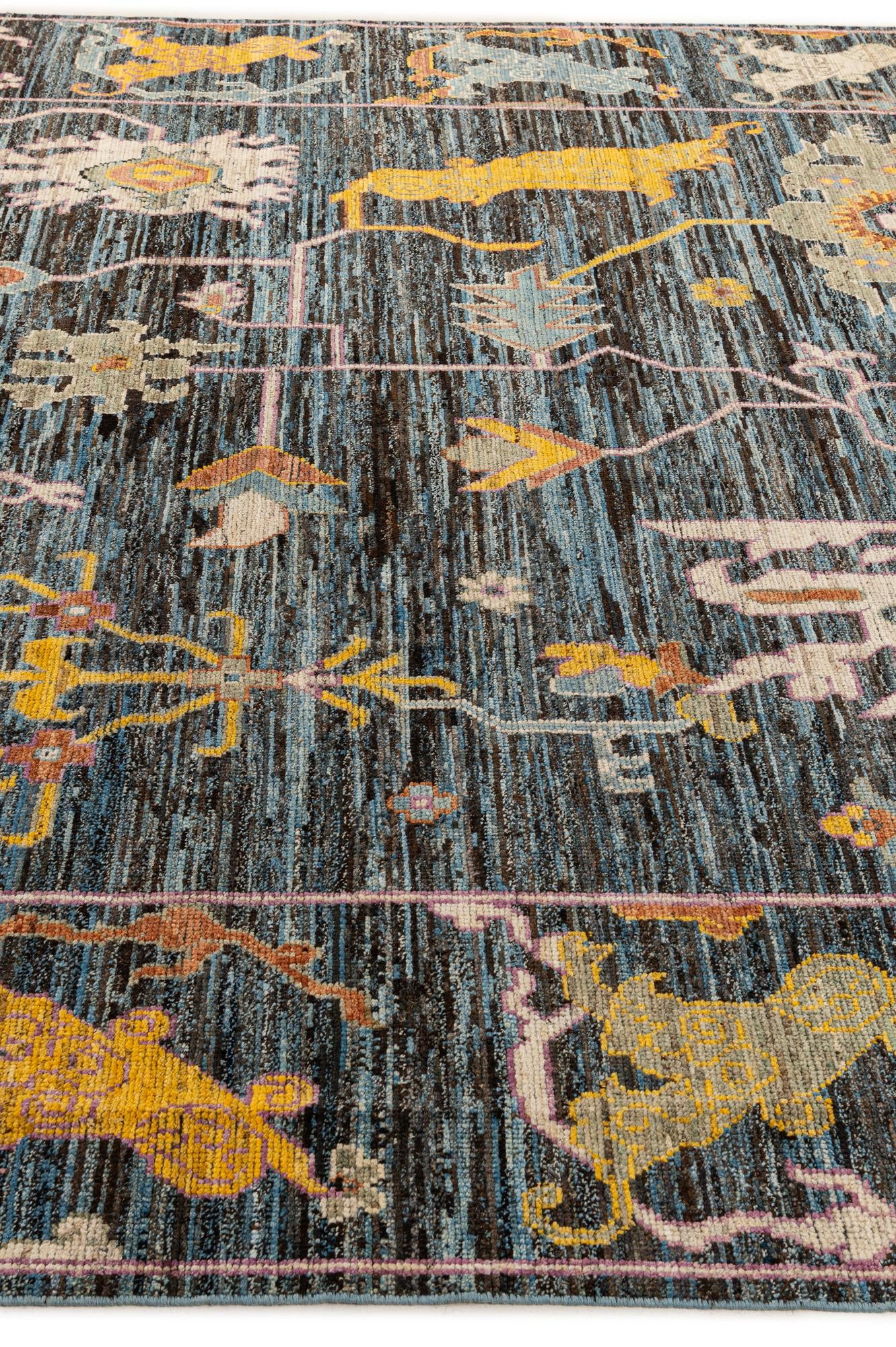 10' 7 x 14' 1 Hand Knotted Oushak Wool Rug