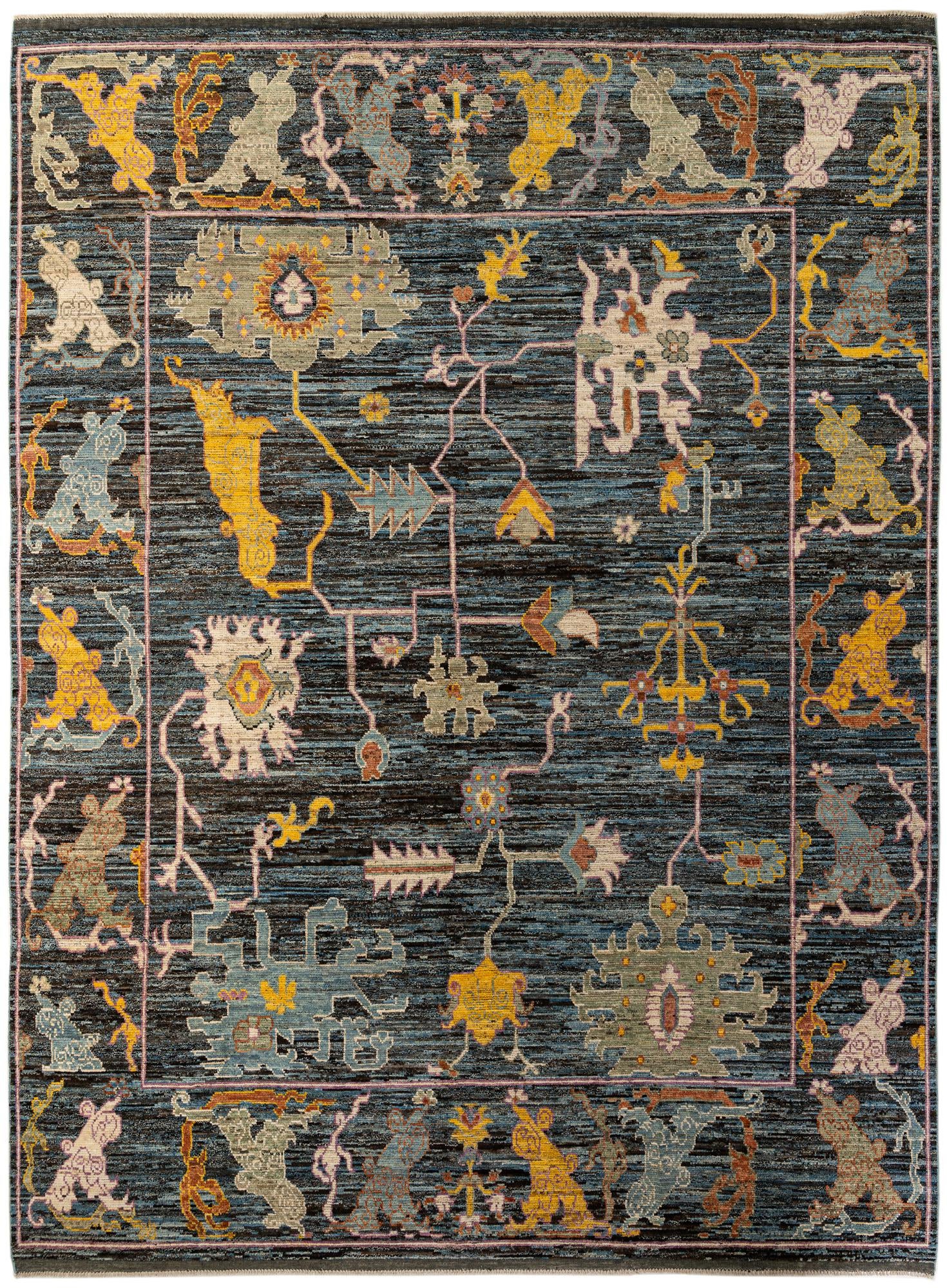 10' 7 x 14' 1 Hand Knotted Oushak Wool Rug