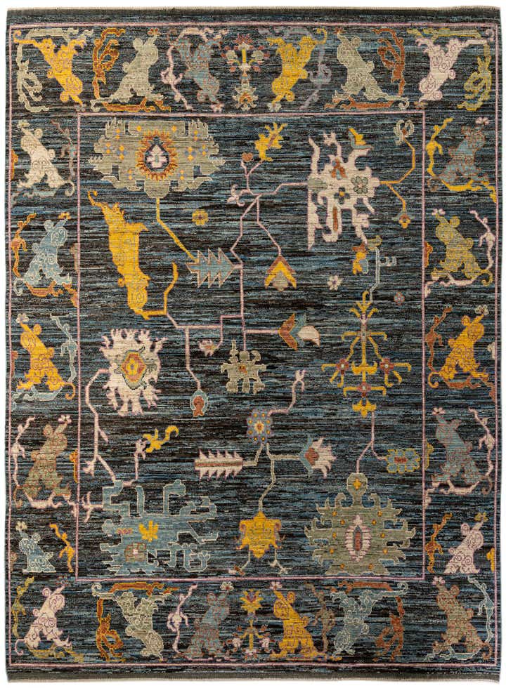 10' 7 x 14' 1 Hand Knotted Oushak Wool Rug