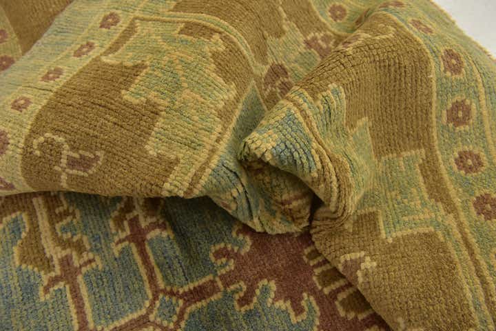 7' x 9' 9 Hand Knotted Oushak Wool Rug