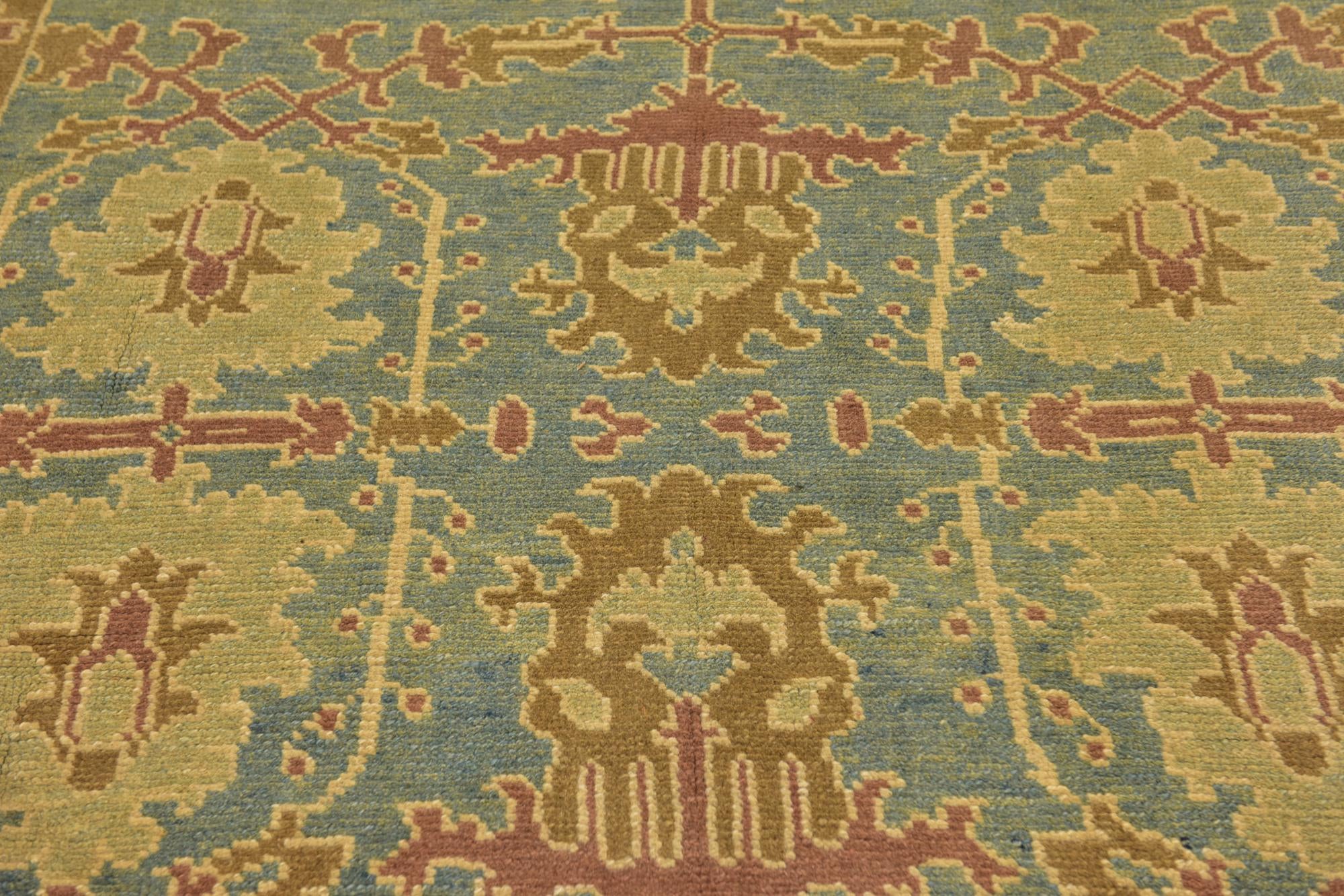 7' x 9' 9 Hand Knotted Oushak Wool Rug