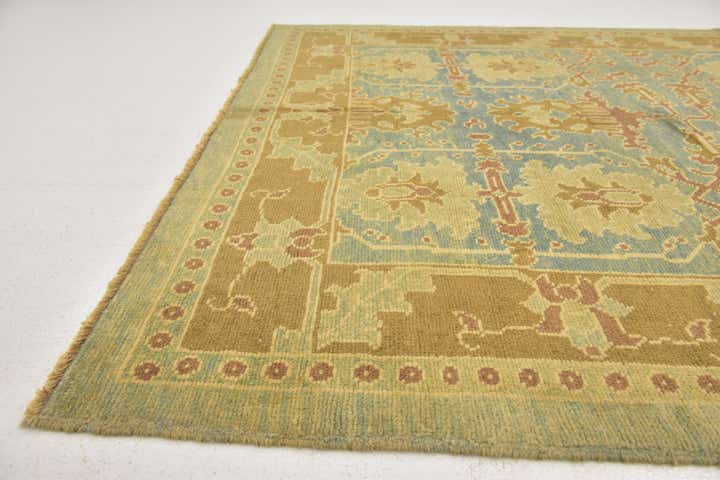 7' x 9' 9 Hand Knotted Oushak Wool Rug