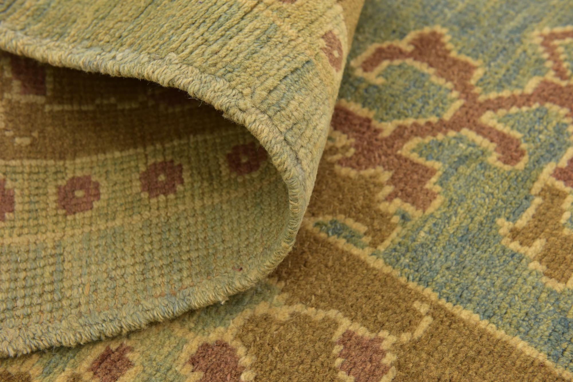 7' x 9' 9 Hand Knotted Oushak Wool Rug