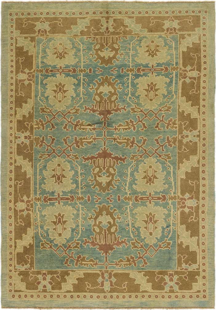 7' x 9' 9 Hand Knotted Oushak Wool Rug